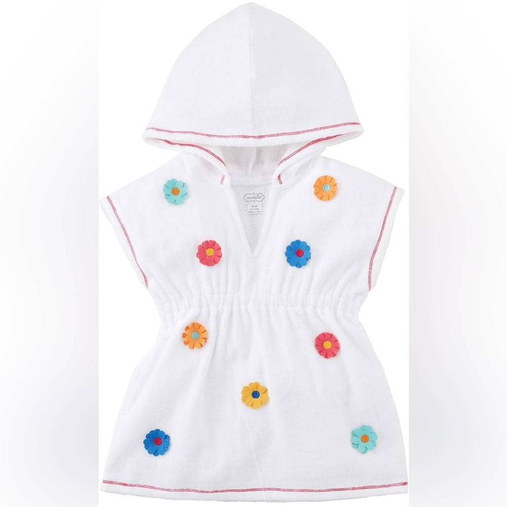 Mud Pie Baby Girls' Terry Flower Cover Up